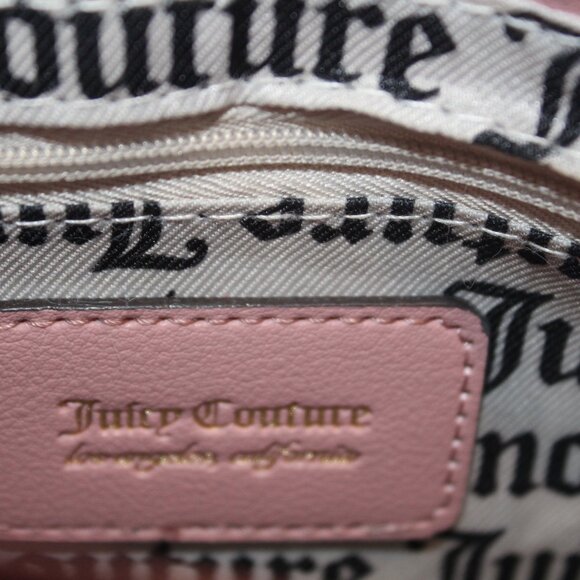 Juicy Couture CROSSBODY PINK purse furry HEART CHARM fluffy Pom Pom puff - Picture 9 of 14